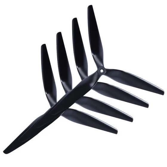 HQPROP 10 × 5 × 3 Drei-Klingen-Luftpropeller (Kit) FPV Durchfahrtsmaschine Kohlenstofffaser-Nylonpropeller 1050